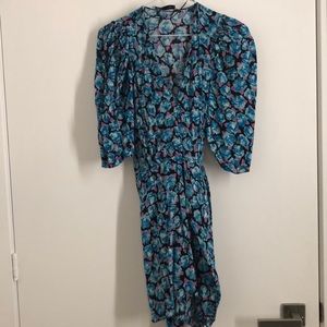 Zara Padded Shoulder Dress with Belt